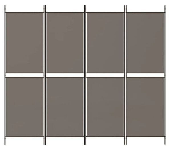 4 paneles antracitszürke szövet térelválasztó 200x200 cm