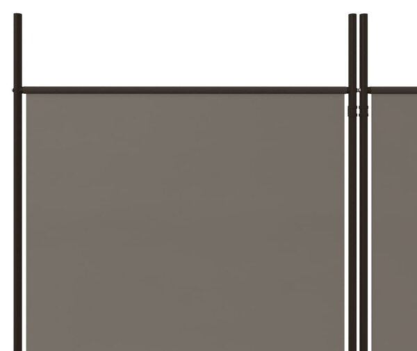 4 paneles antracitszürke szövet térelválasztó 200x200 cm