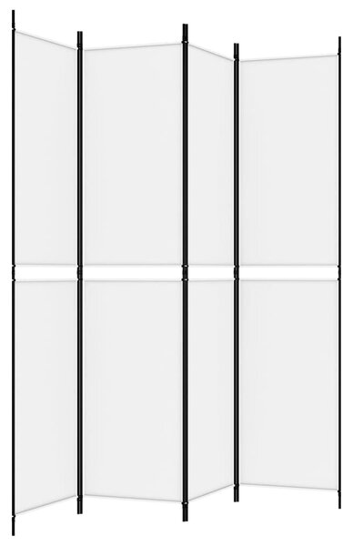 4 paneles fehér szövet térelválasztó 200x220 cm