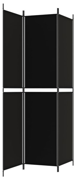 3 paneles fekete szövet térelválasztó 150x220 cm