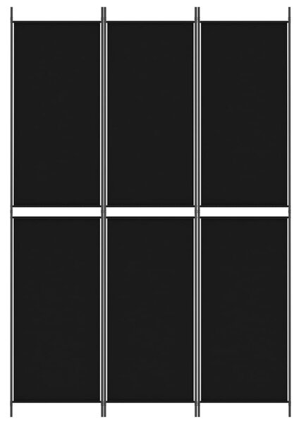 3 paneles fekete szövet térelválasztó 150x220 cm