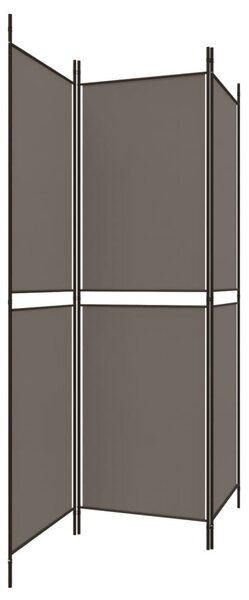 3 paneles antracitszürke szövet térelválasztó 150 x 220 cm