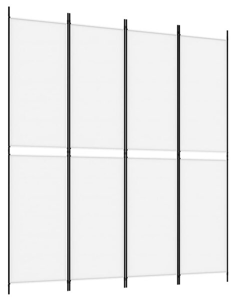 4 paneles fehér szövet térelválasztó 200x220 cm
