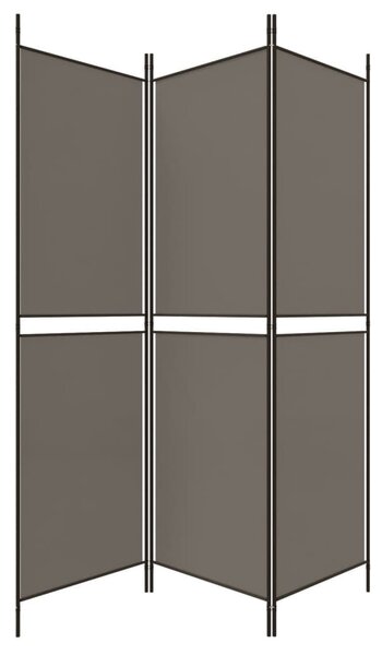 3 paneles antracitszürke szövet térelválasztó 150 x 220 cm