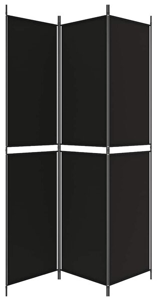 3 paneles fekete szövet térelválasztó 150x220 cm