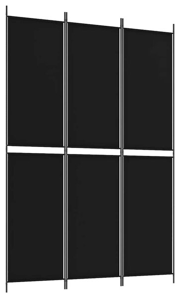 3 paneles fekete szövet térelválasztó 150x220 cm