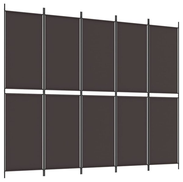 6 paneles barna szövet paraván 300 x 220 cm