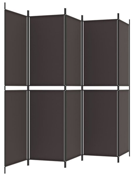 6 paneles barna szövet paraván 300 x 220 cm