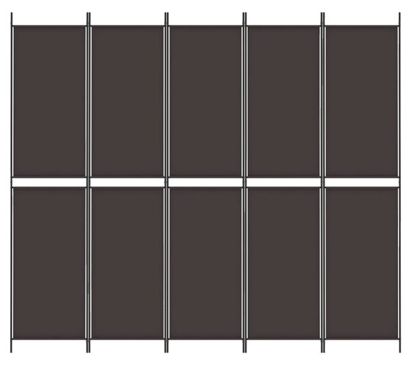 6 paneles barna szövet paraván 300 x 220 cm