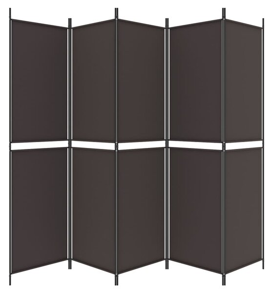 6 paneles barna szövet paraván 300 x 220 cm