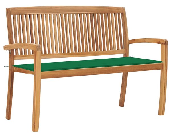 Tömör tíkfa rakásolható kerti pad párnával 128,5 cm