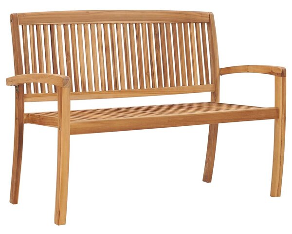 Tömör tíkfa rakásolható kerti pad párnával 128,5 cm