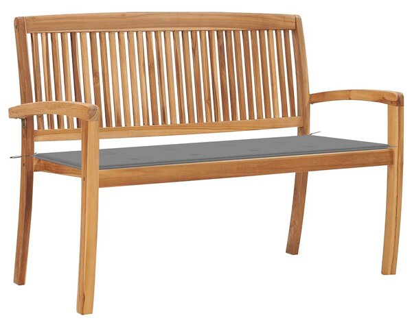 Tömör tíkfa rakásolható kerti pad párnával 128,5 cm