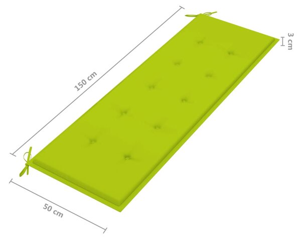 Tömör tíkfa rakásolható kerti pad párnával 159 cm