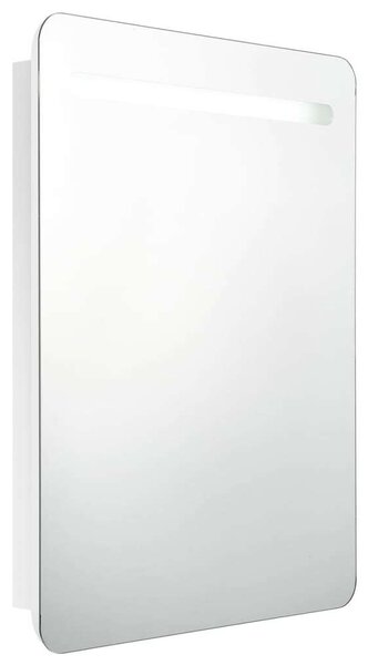 VidaXL fényes fehér LED-es tükrös fürdőszobaszekrény 60 x 11 x 80 cm