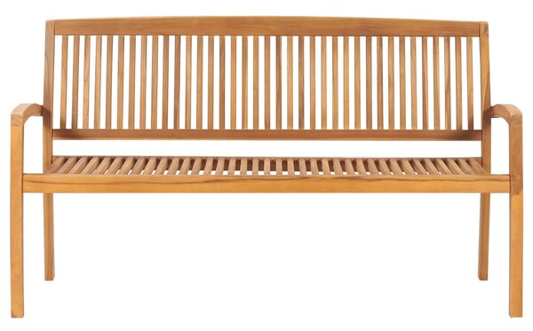 Tömör tíkfa rakásolható kerti pad párnával 159 cm