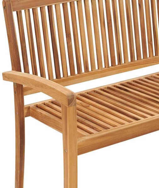 Tömör tíkfa rakásolható kerti pad párnával 128,5 cm