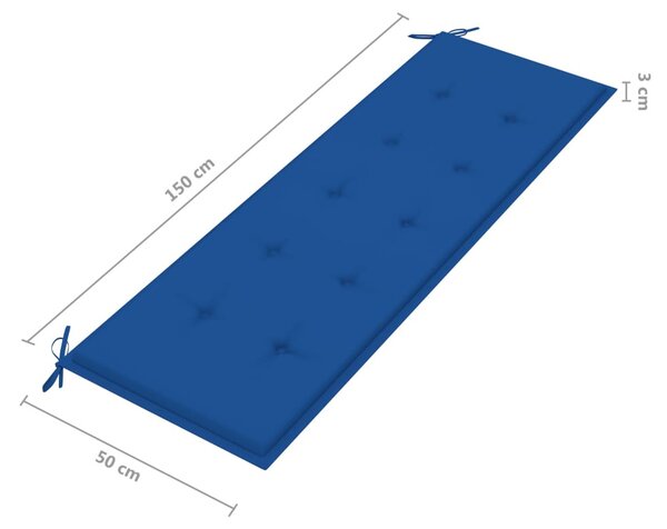 Tömör tíkfa rakásolható kerti pad párnával 159 cm
