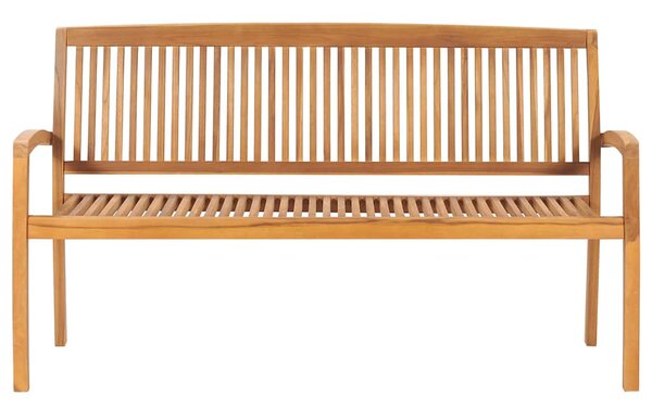 Tömör tíkfa rakásolható kerti pad párnával 159 cm