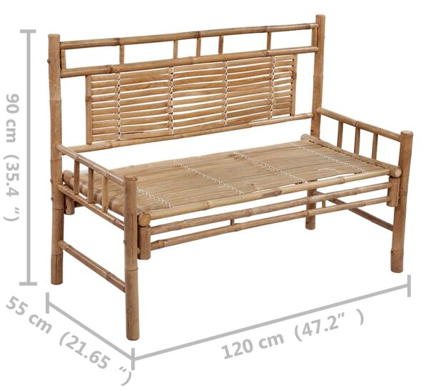 Bambusz kerti pad párnával 120 cm