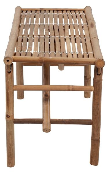 Összecsukható bambusz kerti pad párnával 118 cm