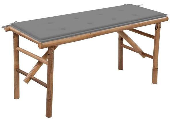 Összecsukható bambusz kerti pad párnával 118 cm