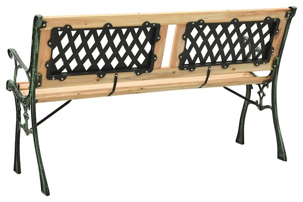 Öntöttvas és tömör fenyőfa kerti pad 122 cm