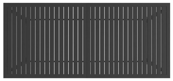 Antracitszürke acél kerti asztal 190 x 80 x 72 cm