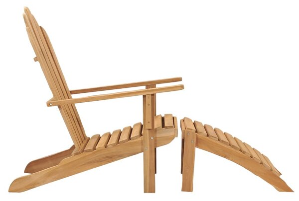 Tömör tíkfa adirondack szék lábtartóval