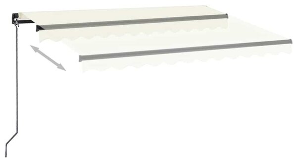Krémszínű kézzel kihúzható napellenző 350 x 250 cm