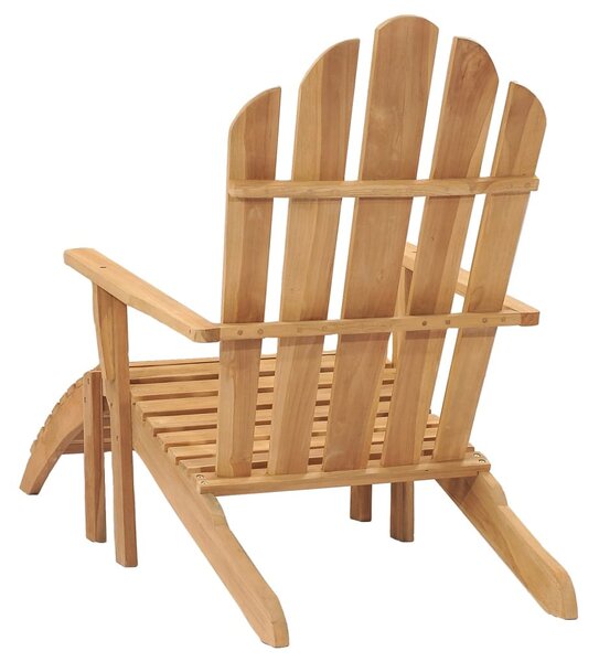 Tömör tíkfa adirondack szék lábtartóval