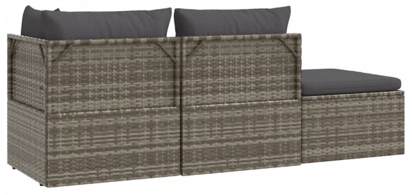 4 részes szürke polyrattan kerti ülőgarnitúra párnákkal