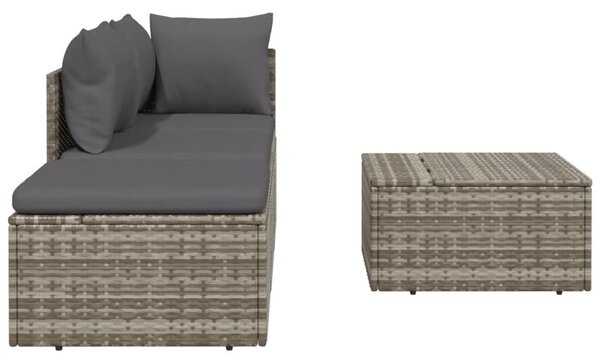 4 részes szürke polyrattan kerti ülőgarnitúra párnákkal