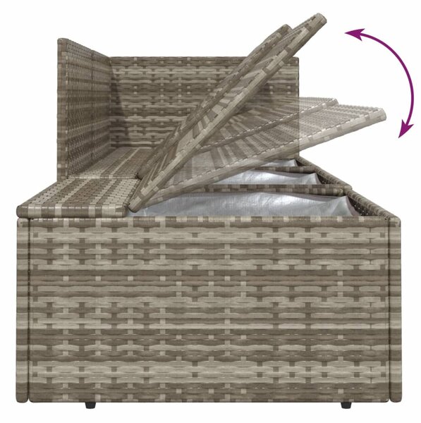 4 részes szürke polyrattan kerti ülőgarnitúra párnákkal