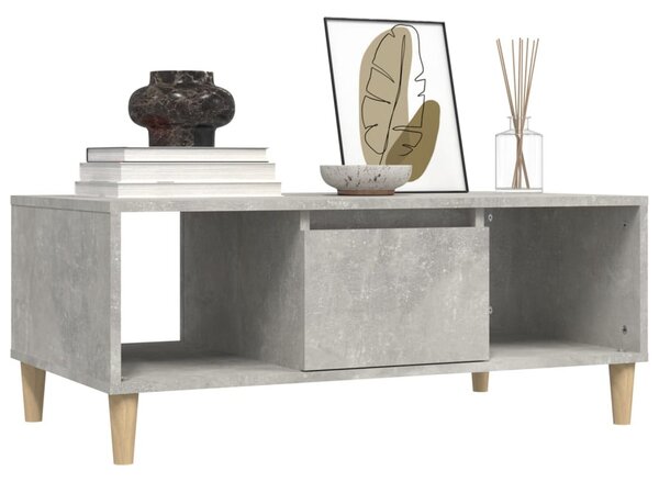 Betonszürke szerelt fa dohányzóasztal 90x50x36,5 cm