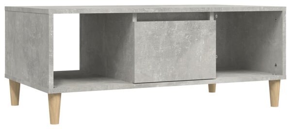 Betonszürke szerelt fa dohányzóasztal 90x50x36,5 cm