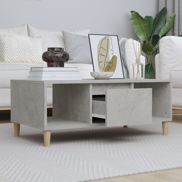 Betonszürke szerelt fa dohányzóasztal 90x50x36,5 cm