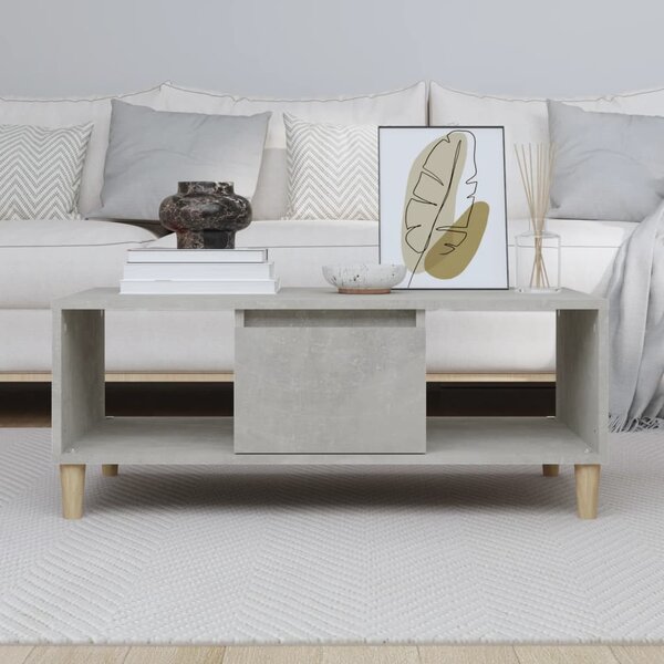 Betonszürke szerelt fa dohányzóasztal 90x50x36,5 cm