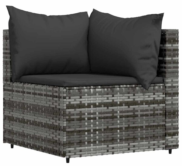 4 részes szürke polyrattan kerti ülőgarnitúra párnákkal