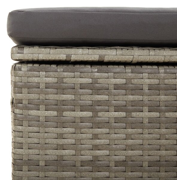 3 részes szürke polyrattan kerti ülőgarnitúra párnákkal