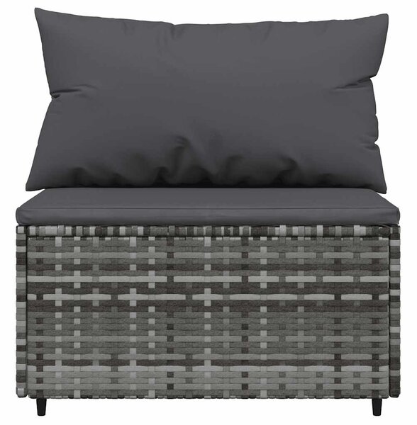 3 részes szürke polyrattan kerti ülőgarnitúra párnákkal