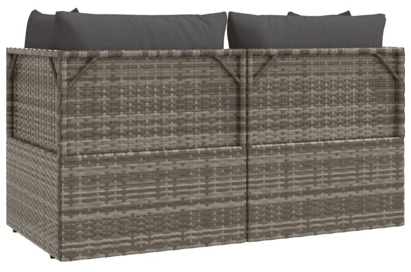 3 részes szürke polyrattan kerti ülőgarnitúra párnákkal
