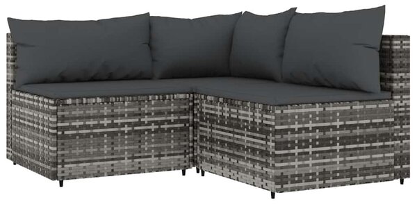 4 részes szürke polyrattan kerti ülőgarnitúra párnákkal