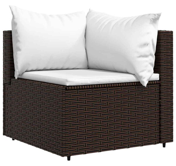 4 részes barna polyrattan kerti ülőgarnitúra párnákkal
