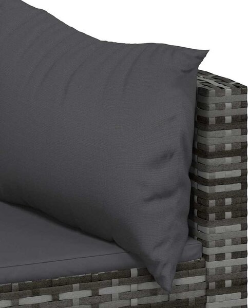 3 részes szürke polyrattan kerti ülőgarnitúra párnákkal