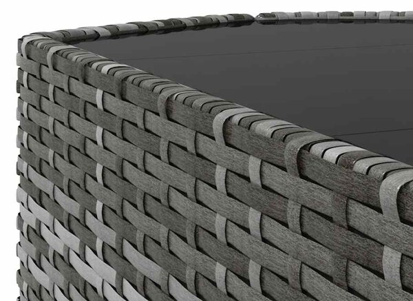 3 részes szürke polyrattan kerti ülőgarnitúra párnákkal