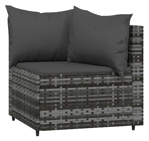 3 részes szürke polyrattan kerti ülőgarnitúra párnákkal