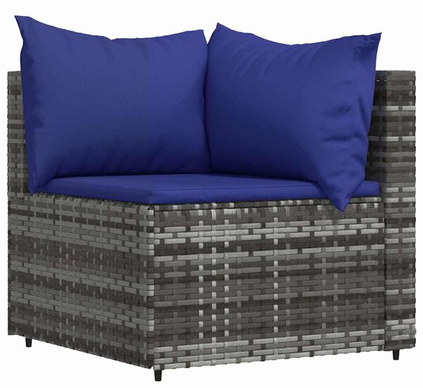 4 részes szürke polyrattan kerti ülőgarnitúra párnákkal