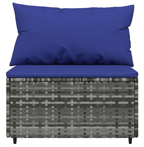 3 részes szürke polyrattan kerti ülőgarnitúra párnákkal