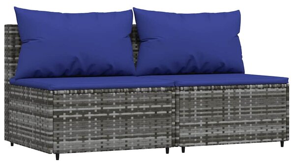 3 részes szürke polyrattan kerti ülőgarnitúra párnákkal